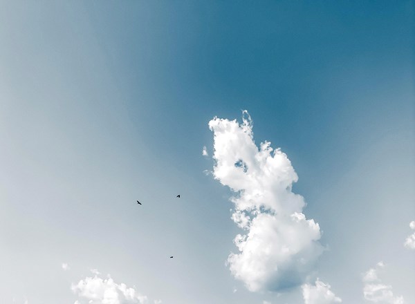 Molntussar på blå himmel